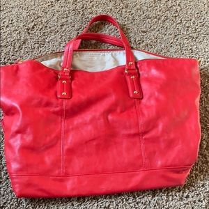 Red duffel bag
